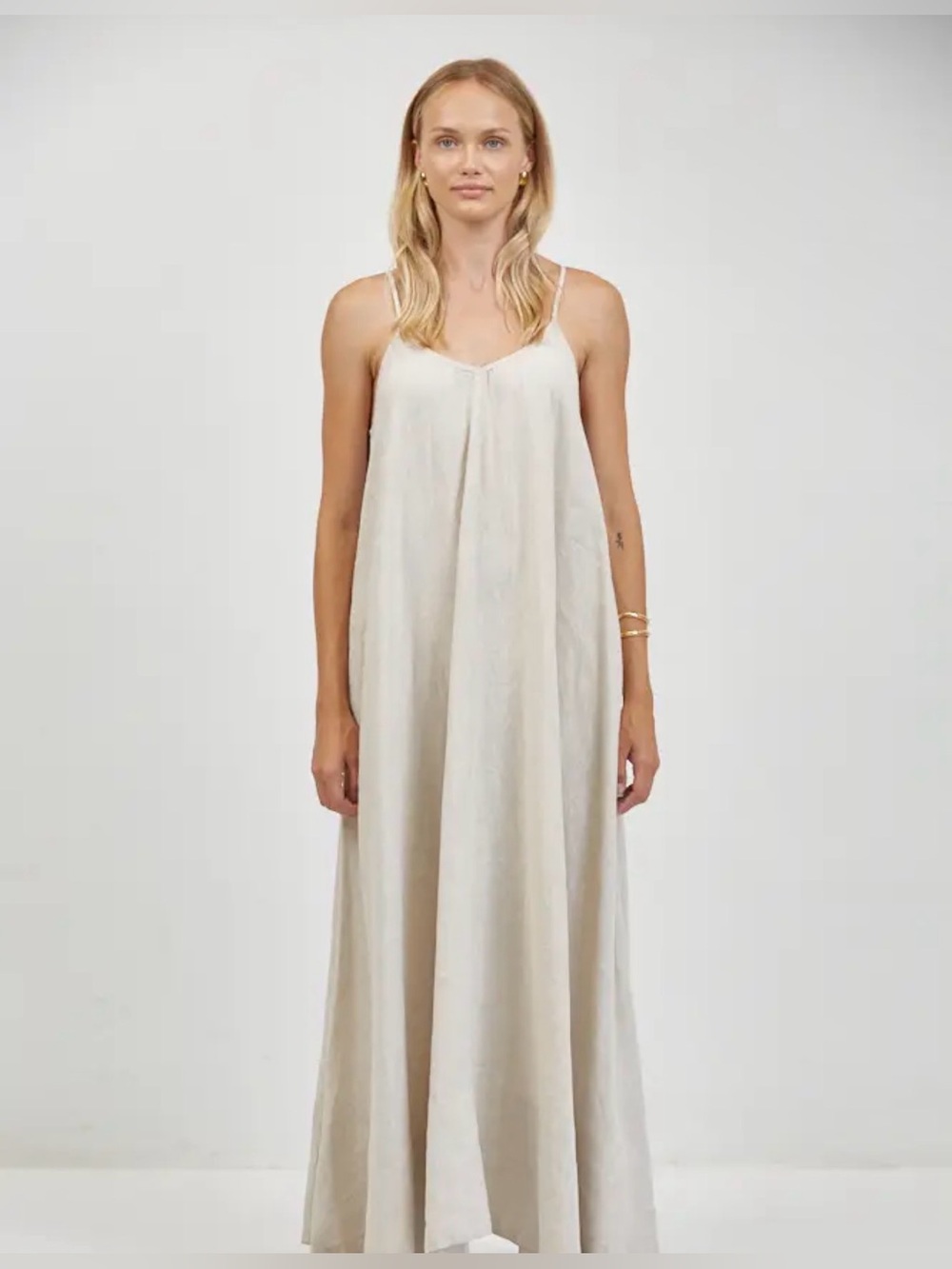 A. REN linen Spaghetti dress